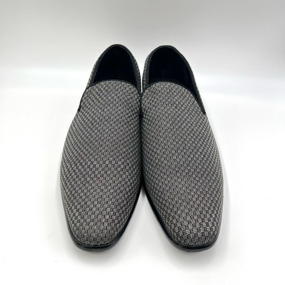 9.5W 9.5 W WIDE Stacy Adams Saville Black‎ Gray Silver Slip On Loafers Shoes main image 11